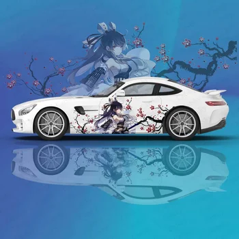 Anime Girl Honkai Impact Itasha Car Wrap Protect lipdukai Automobilio lipdukas Kūrybinis lipdukas Automobilio pusės modifikavimas Dekoratyvinis lipdukas