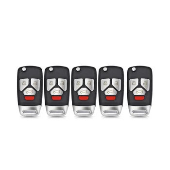5Pc KEYDIY NB27-4 KD nuotolinio valdymo automobilinis raktas Universalus 4 mygtukas Audi Style, skirtas KD900/KD-X2 KD MINI/ KD-MAX Programuotojas
