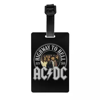 Vintage Rock AC DC bagažo žymos kelioniniam lagaminui Sunkiojo metalo muzikos grupė Privatumo viršelio ID etiketė
