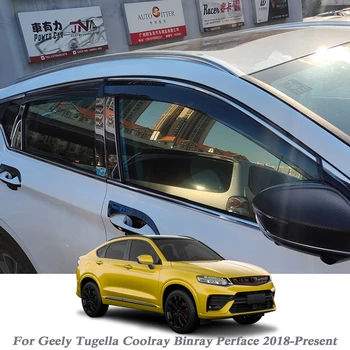 4vnt Automobilių langų markizių prieglaudos Geely Binray Coolray Proton X70 Perface Tugella XingyueL 2018-2023 Visor Rain Sun aksesuaras