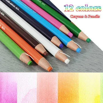 12 spalvų UNI siūlų pieštuko spalvotas piešimo pieštukas odos / stiklo žymeklio rašymui Mokyklos biuro reikmenys Japoniškos kanceliarinės prekės