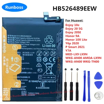 Original HB526489EEW 5000mAh baterija, skirta Huawei Y6P 2020,Y7A,Enjoy 10e, 20, 20 SE,Honor 10X Lite, Honor Play 9A 5G,P Smart 2021