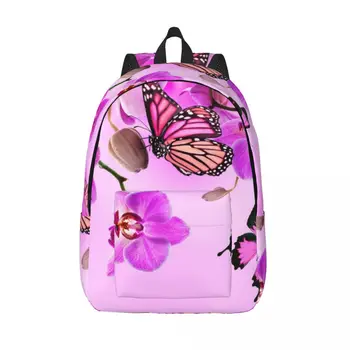 Mokyklinis krepšys Mokinio kuprinė Rožinė orchidėja Drugelis Pečių kuprinė Nešiojamojo kompiuterio krepšys Mokyklinė kuprinė