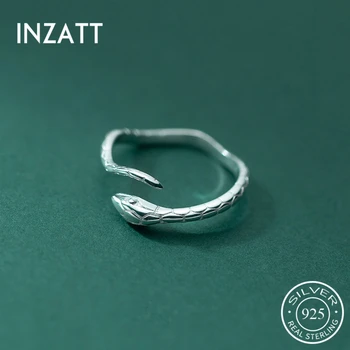 INZATT Real 925 svarų sterlingų sidabro netaisyklingas gyvatės reguliuojamas žiedas mados moterims Puikūs papuošalai Punk minimalistiniai aksesuarai