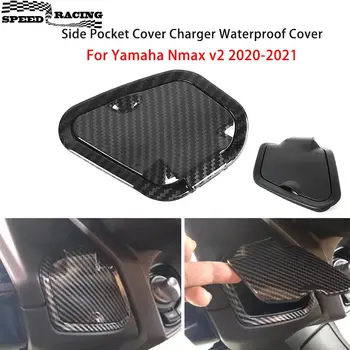 ABS Upgrade Side Pocket Cover Charger Vandeniui atsparus dangtelis USB prievado skyrius Yamaha Nmax v2 2020-2021 motociklų priedai