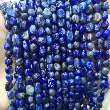 Natūralus žvyras Lapis Lazuli akmens karoliukai Laisvi netaisyklingi brangakmenių tarpikliai Karoliukai papuošalų gamybai 