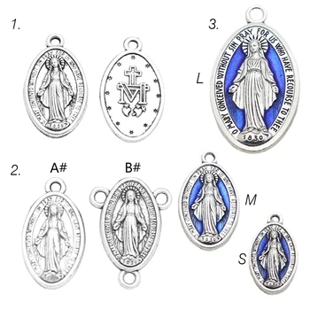 10Vnt S/M/L Stebuklingas medalis Dievo Motinos Mergelės Marijos pakabuko pakabukas 