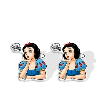 Disney Princess epoksidiniai smeigės auskarai Rankų darbo akriliniai auskarai moterims Dovanų vaikams