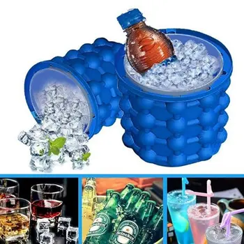 Silikoniniai ledo kibirai Maistinis ledo kubelių gamintojas Forma Nešiojamas greito aušinimo puodelis Vietos taupymo kaušo dėklo įrankis Aušintuvo butelis