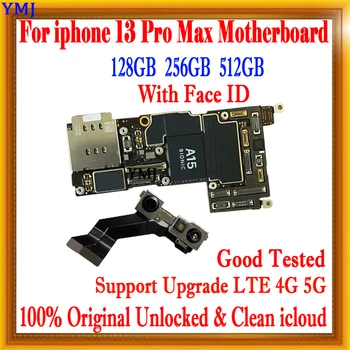 Atrakinta pagrindinė plokštė su IOS sistema, NO ID paskyra iPhone 13 Pro MAX, loginė plokštė, 128 GB,256GB išbandytas gerai atnaujinimas, UnlocK