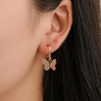 Korėjietiški auskarai Madingi papuošalai Auskarai moterims Pareiškimas Visiškai suderinti geometriniai auskarai Drugelio smeigės auskarai Didmeninė prekyba
