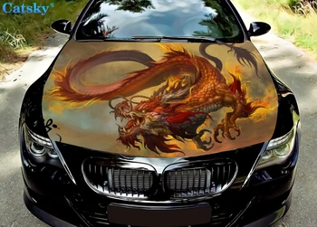 Skraidantis kinų drakono automobilio gaubtas Vinilo lipdukai Apvynioti vinilo plėvelė Variklio dangtelis Lipdukai Lipdukas Automobilių priedai Automobilio gaubto apsauga