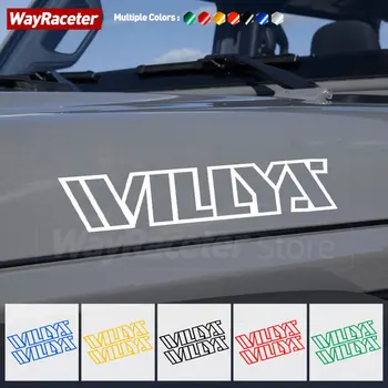 2 vnt Willys Edition variklio dangtelio šoninio gaubto lipdukas Atspindintis grafinis lipdukas Jeep Wrangler JK JL TJ YJ CJ JLU JT priedai