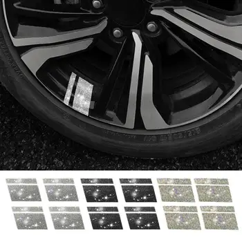 4PCS Padangų lipdukai automobiliams Šviesą atspindintys automobilio ratlankių lipdukai Universalūs ratų dekoratyviniai lipdukai Automatinis išorinis dekoras Priedai