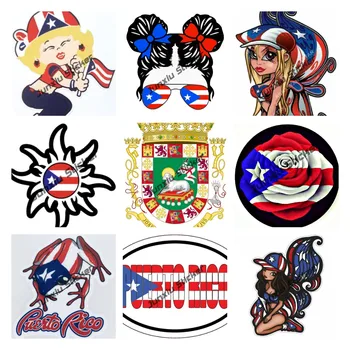 Puerto Riko vėliavos lipdukas Puerto Rikas Seksuali mergina Patriotinis lipdukas Puerto Riko lipdukas Automobilis Įvertinkite įbrėžimams atsparią išorę