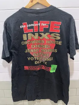 Vtg 90's Koncertas visam gyvenimui INXS Crowded House Band Promo marškinėliai