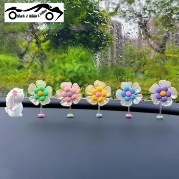 Gėlių bobble galvos ornamentas Automobilio prietaisų skydelis Priedai Siūbuojanti Ramunė Gėlė Automobilio prietaisų skydelio dekoravimas Miela dekoracija