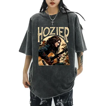 Wildflower Hozier Washed Shirts Hozier Tour 2023 Apranga Harajuku O-Neck medvilniniai senoviniai marškinėliai