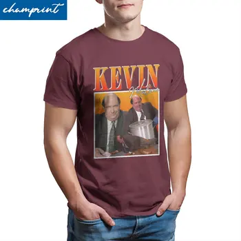 Kevin Malone The Office T-Shirt for Men Retro 90's Tv Show Casual Pure Cotton Tee Shirt Round Collar T Clothes Original Clothing