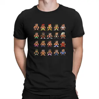 80s WWF 8 bitų pikselių meno marškinėliai vyrų imtynių laisvalaikiui 100% medvilniniai marškinėliai apvaliomis apykaklėmis trumpomis rankovėmis Dovanų viršūnės
