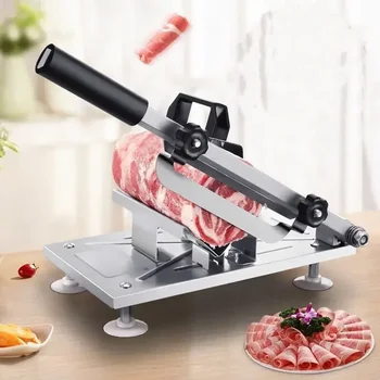 Virtuvės įrankiai Mėsos pjaustymo staklės lydinys + nerūdijančio plieno buitinis rankinis storis reguliuojamas mėsos ir daržovių pjaustyklės įtaisas
