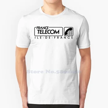 France Telecom Casual Streetwear Print Logo marškinėliai Grafinis 100% medvilnės trikotažas