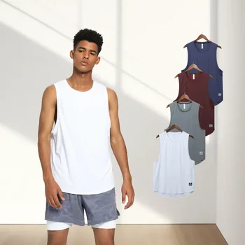 Vasarinė sportinė liemenė Vyriški bėgimo drabužiai Berankoviai fitneso marškinėliai Pagrindiniai marškinėliai