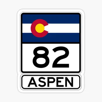 Co 82 Aspen Aspen Road Sign Colorado 5PCS Automobilių lipdukai spausdinimui Art Kid namų animacinių filmų kambarys Vandens buteliai Mieli juokingi lipdukai
