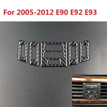 5vnt Anglies pluošto automobilių centrinė konsolė Air Outlet Outlet Cover apdaila BMW E90 E92 E93 2005 2006 2007 2008 2009 2010 2011 2012