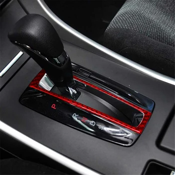 Red Carbon Fiber Gear Shift Inner Panel Lipduko apdaila Honda Accord 2013-17 Decal Scuff Guard Protection Styling