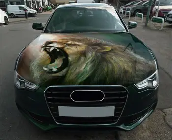 Liūto automobilio gaubto apvyniojimas visos spalvos vinilo lipduko plėšrūno lipdukas