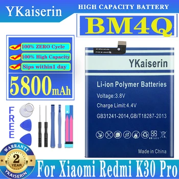 YKaiserin, skirtas Xiao Mi BM4Q 5800mah pakaitinė baterija Xiaomi Redmi K30 Pro K30Pro telefono baterija Batteria + nemokami įrankiai