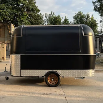 Custom Mobile Ice Cream Coffee BBQ Fast Food Truck Full Equipped Airstream Mobile Bar Kitchen Food Trailer for Sale