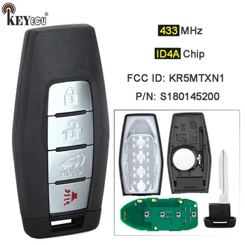 KEYECU 433.92MHz 4A Chip FCC ID: KR5MTXN1, P/N: S180145200 Samrt Keyless Remote Key Fob for Mitsubishi Outlander 2021 2022 2023