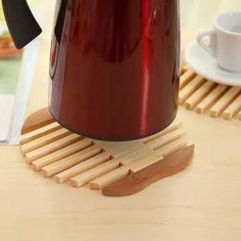 Mat Q išskirtinis bambukinis dubuo virtuvės pagalvėlė Obuolių žuvies tipo padėkliukai puodelio laikiklis izoliuotas nuo karštos arbatos puodo kilimėlio
