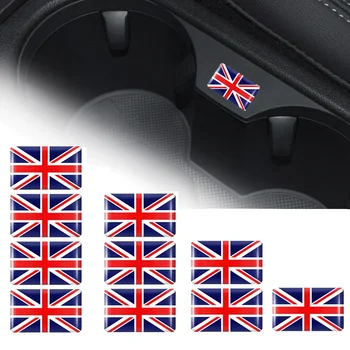 10vnt Epoksidinė JK Jungtinės Karalystės vėliava Lipdukas Automobilio salono dekoravimo lipdukas Jaguar XE XF XJ Land Rover Range Rover Evoque ženklelis