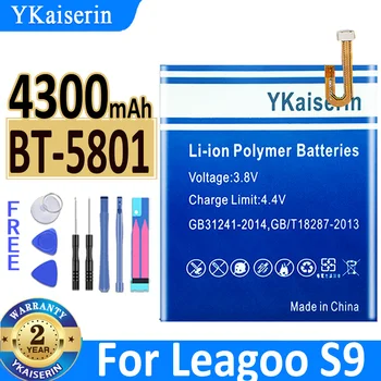 YKaiserin Aukštos kokybės akumuliatorius 4300mAh skirtas LEAGOO S9 S 9 BT-5801 BT5801 BT 5801 Batterie Batteria
