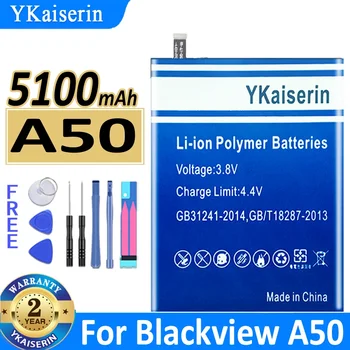 YKaiserin A50 (LI436382JLY) A55 (Li446586JLY) 5100mAh-5500mAh baterija Blackview A50 A55 didelės talpos baterija + takelis NO