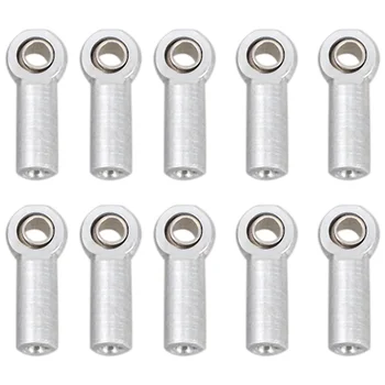 10Pcs Metal M3 Link Tie Rod End Ball Joint for 1/10 RC Car Crawler AXIAL SCX10 D90 D110 Tamiya CC01,Silver