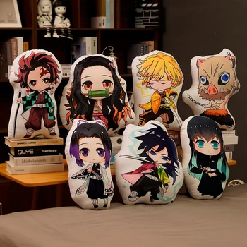 Nauja 45cm Demon Slayer pagalvė Japoniškas Anime Kamado Tanjirou pagalvė Nezuko Agatsuma Zenitsu sofos pagalvė Namų dekoravimo dovanos