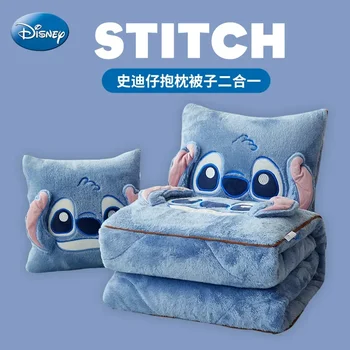 Disney Stitch 2-in-1 Pillow Travel Blanket Mickey Mouse Minnie Dvipusės poliarinės vilnos antklodės Automobilių salono dekoracijos Dovanos