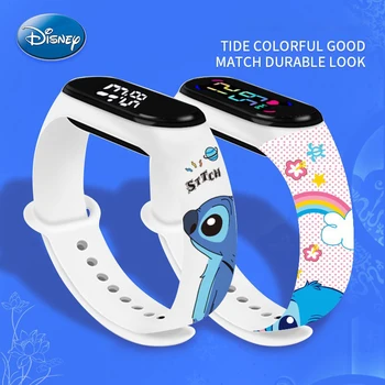 Stitch LED dirželis Elektroninis laikrodis Madinga spalvota apyrankė Palieskite vandeniui atsparų anime personažų laikrodį Apyrankė Vaikų žaislų dovana