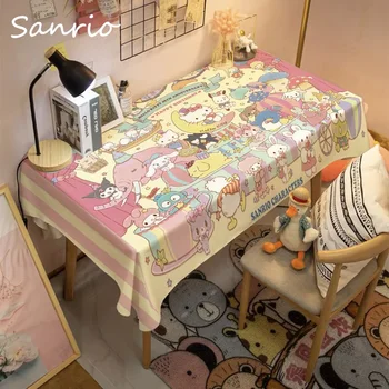 Sanrio Hello Kitty Mielos spausdintos stačiakampės staltiesės Little Twin Star Cinnamoroll Simple Desk Dust Cover CartoonTable Cover