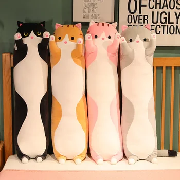 130cm ilgio pliušinė katė Žaislinė pagalvė Kawaii Juoda katė Pliušinė lėlė Minkštas įdarytas gyvūnas Shiba Inu šunų dovana mergaitėms Vaikai Vaikai Moterys