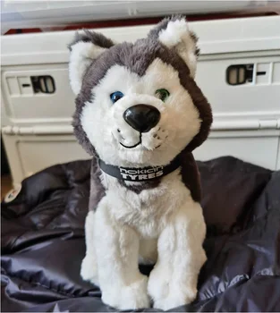 Lifelike Husky Dog Heterochromia Eyes Puppy Animal Soft Stuffed Doll Plush Toy Girl Boy Birthday Christmas Gift 1vnt